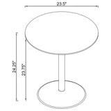 Mesa auxiliar redonda de metal Ganso con tablero de vidrio templado negro