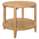 Mesa auxiliar redonda de madera maciza Camillo en color marrón arce