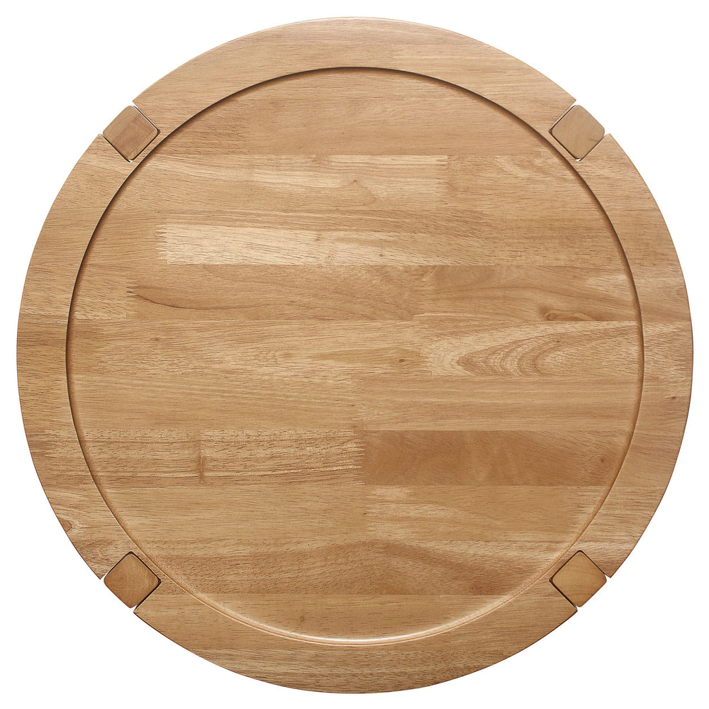 Mesa auxiliar redonda de madera maciza Camillo en color marrón arce