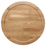 Mesa auxiliar redonda de madera maciza Camillo en color marrón arce