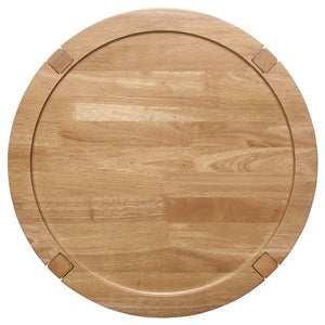 Mesa auxiliar redonda de madera maciza Camillo en color marrón arce
