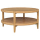 Mesa de centro redonda de madera maciza Camillo en color marrón arce