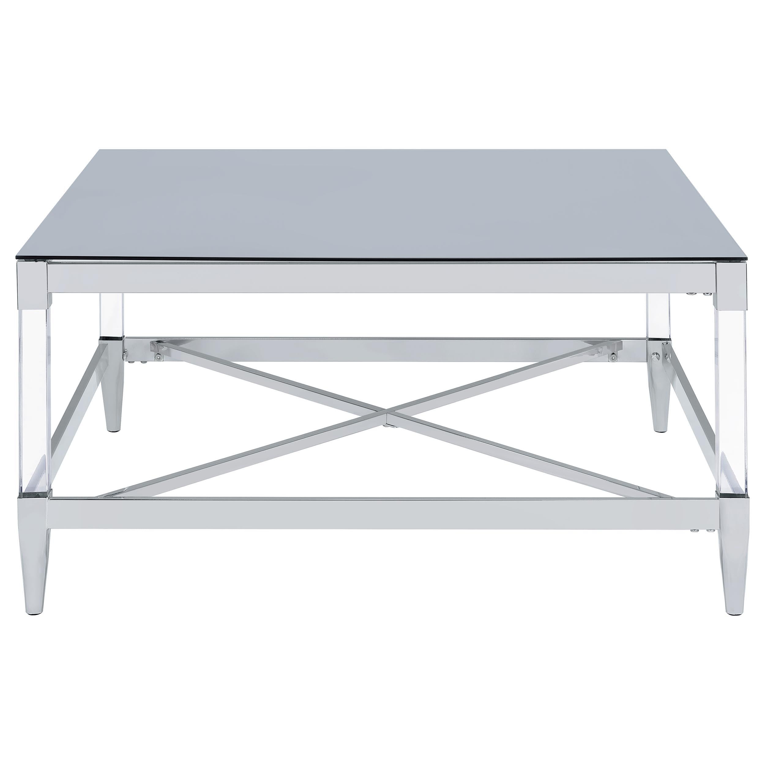 Lindley 2-piece Square Coffee and End Table Set Chrome