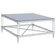 Mesa de centro cuadrada de acrílico templado con espejo Lindley, cromada