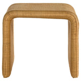 Mesa auxiliar cuadrada de ratán tejido Cahya, color natural