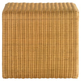 Mesa auxiliar cuadrada de ratán tejido Cahya, color natural