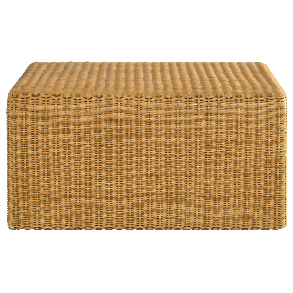 Mesa de centro cuadrada de ratán tejido Cahya, color natural