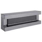 Vallerie 71-inch TV Stand with Visual Flame Box Grey Mirror