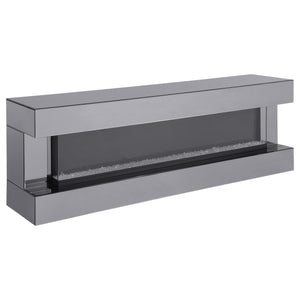 Vallerie 71-inch TV Stand with Visual Flame Box Grey Mirror