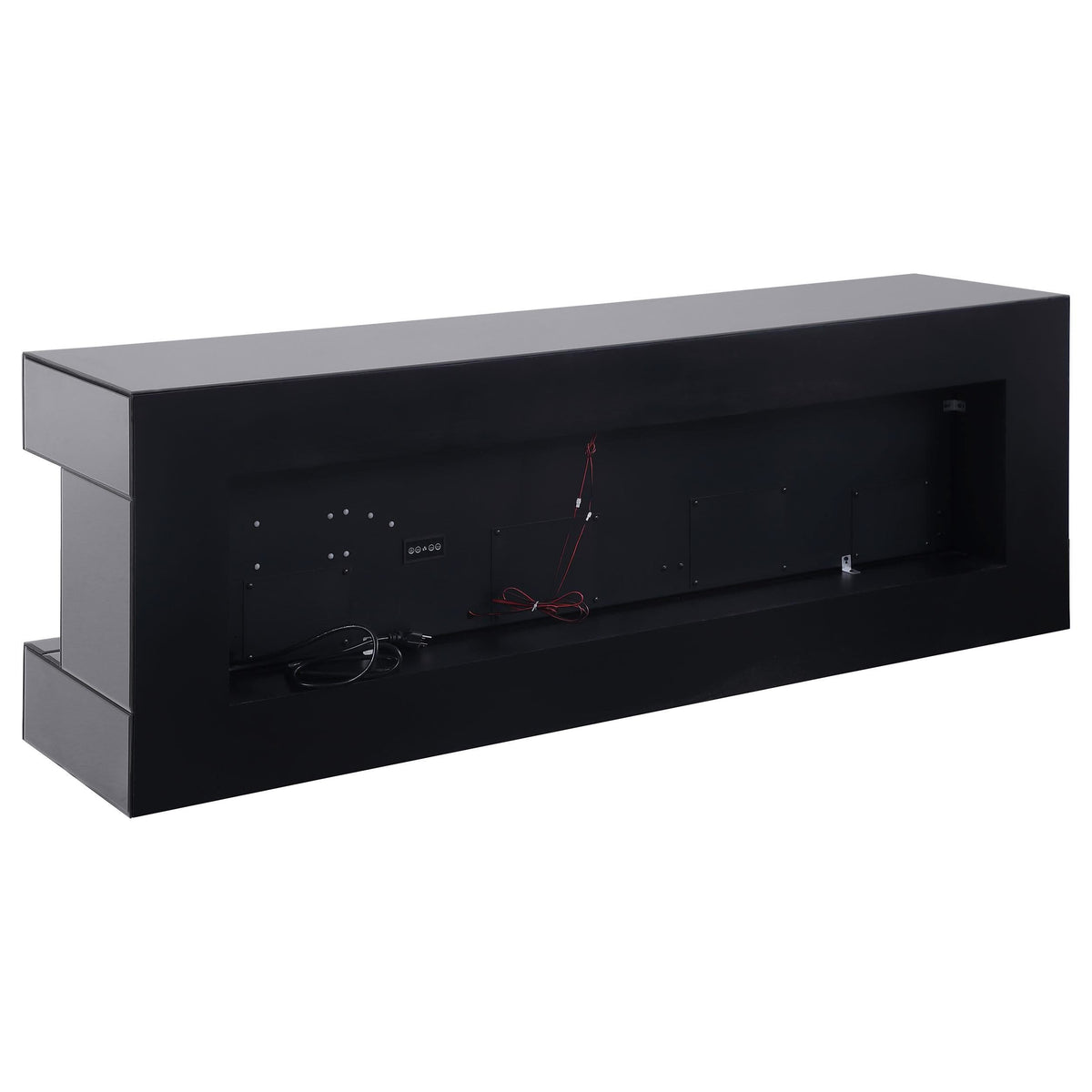 Vallerie 71-inch TV Stand with Visual Flame Box Grey Mirror