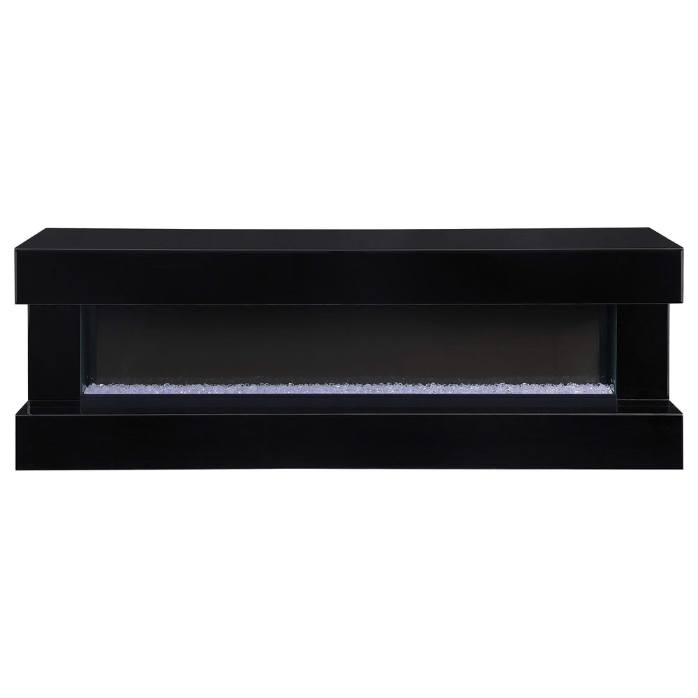 Vallerie 71-inch TV Stand with Visual Flame Box Black