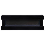 Vallerie 71-inch TV Stand with Visual Flame Box Black