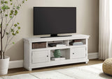 Consola multimedia Payne para TV de 60 pulgadas en blanco desgastado