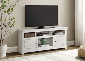 Consola multimedia Payne para TV de 60 pulgadas en blanco desgastado