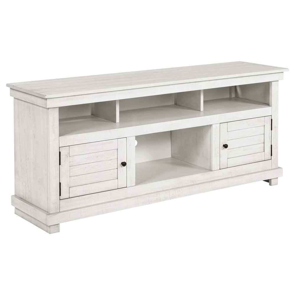 Consola multimedia Payne para TV de 60 pulgadas en blanco desgastado