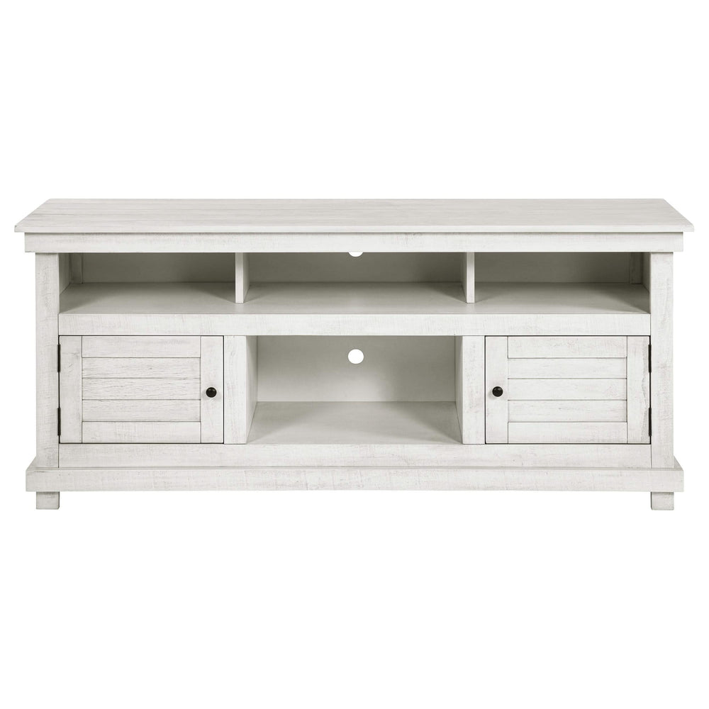 Consola multimedia Payne para TV de 60 pulgadas en blanco desgastado