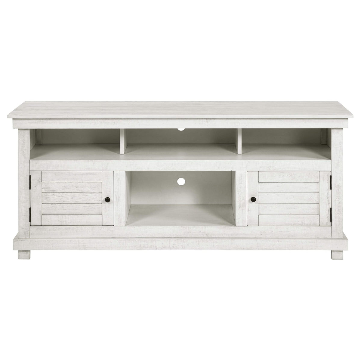 Consola multimedia Payne para TV de 60 pulgadas en blanco desgastado