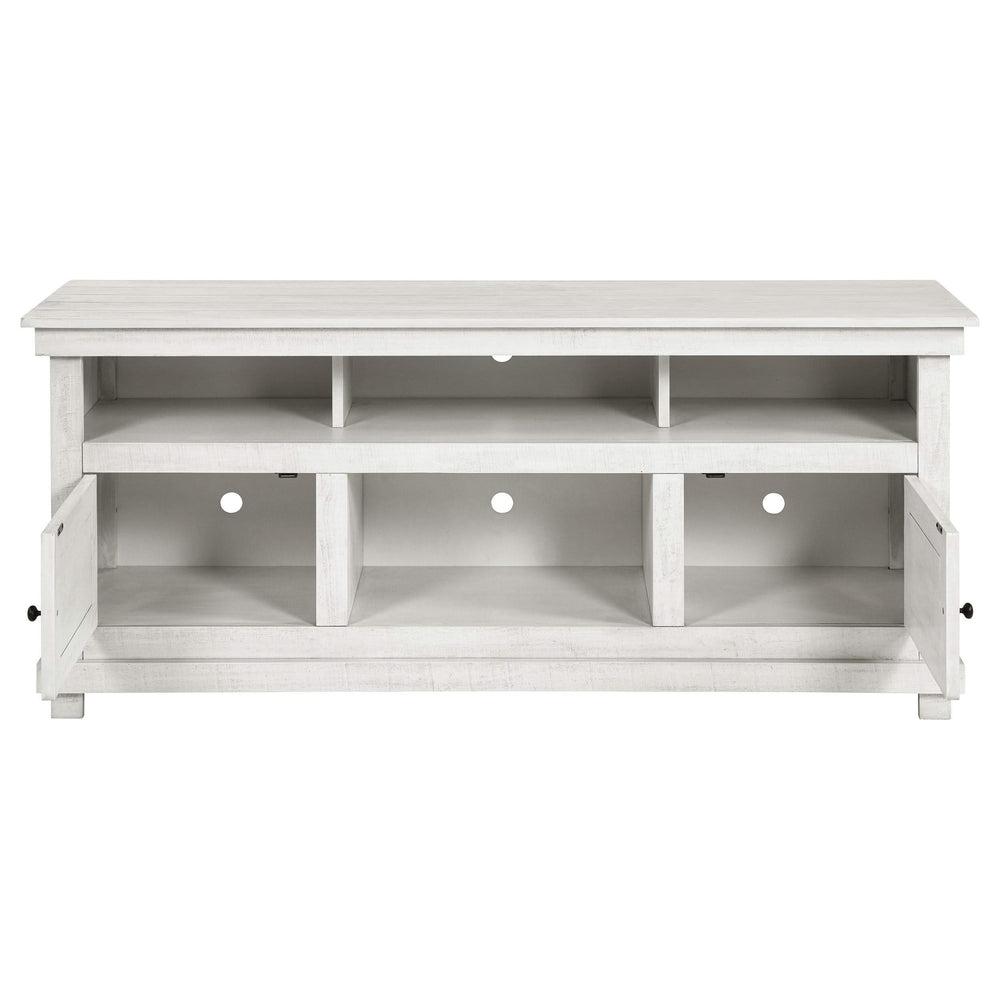 Consola multimedia Payne para TV de 60 pulgadas en blanco desgastado