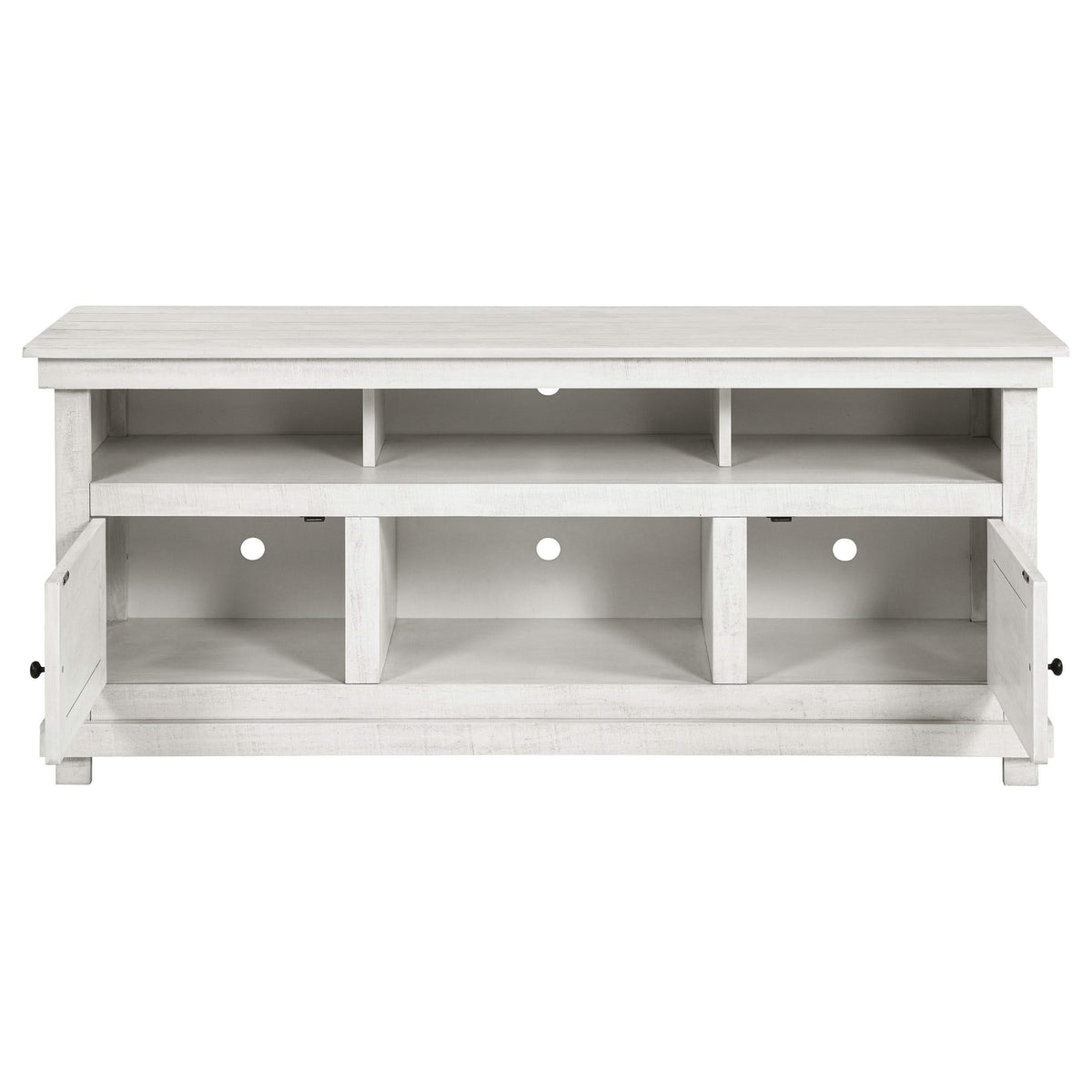 Consola multimedia Payne para TV de 60 pulgadas en blanco desgastado