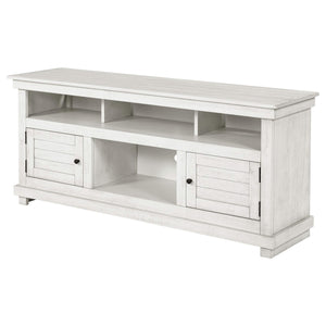 Consola multimedia Payne para TV de 60 pulgadas en blanco desgastado