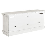 Consola multimedia Payne para TV de 60 pulgadas en blanco desgastado