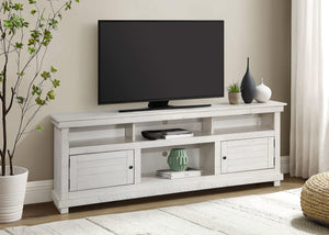 Consola multimedia Payne para TV de 70 pulgadas, color blanco envejecido