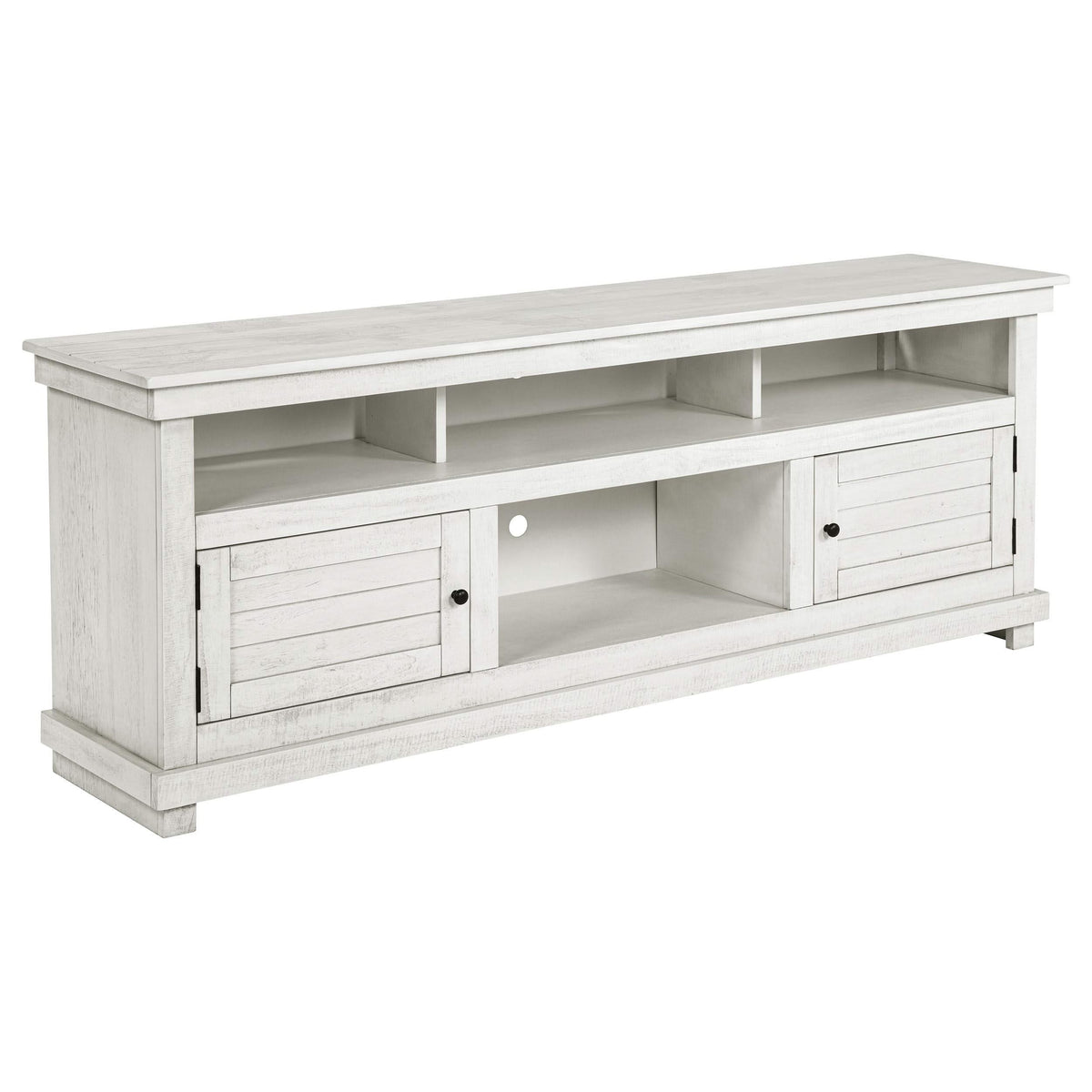 Consola multimedia Payne para TV de 70 pulgadas, color blanco envejecido