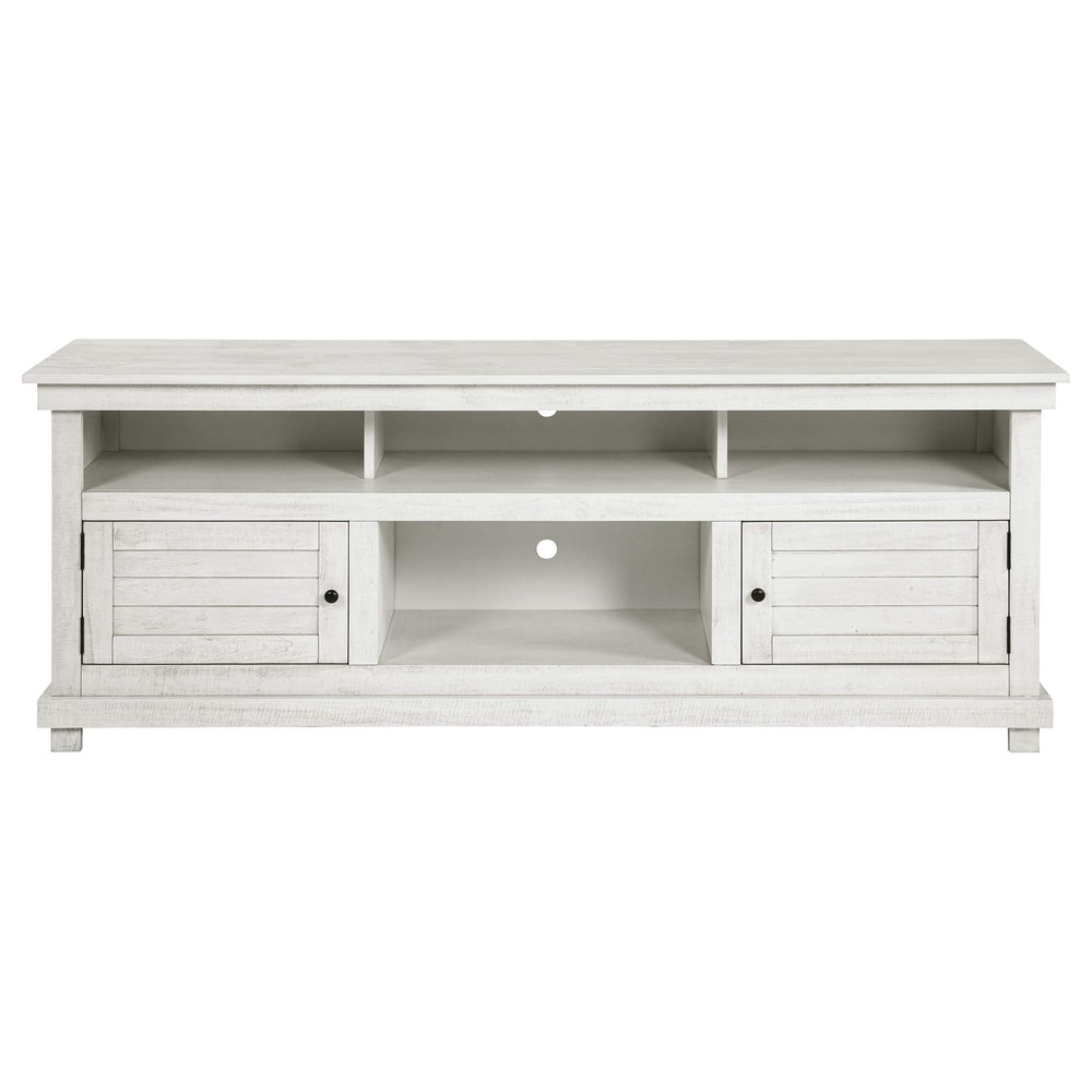Consola multimedia Payne para TV de 70 pulgadas, color blanco envejecido