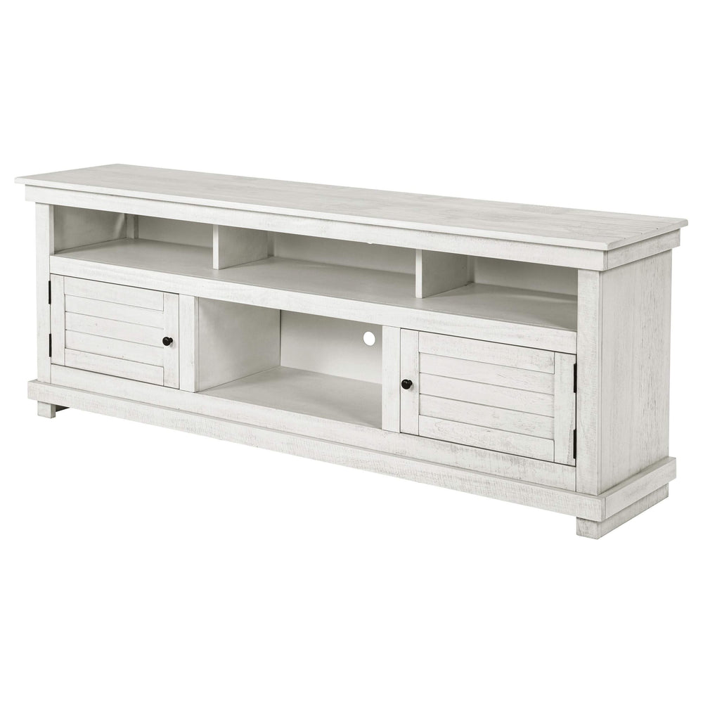 Consola multimedia Payne para TV de 70 pulgadas, color blanco envejecido