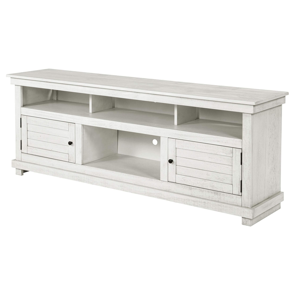 Consola multimedia Payne para TV de 70 pulgadas, color blanco envejecido