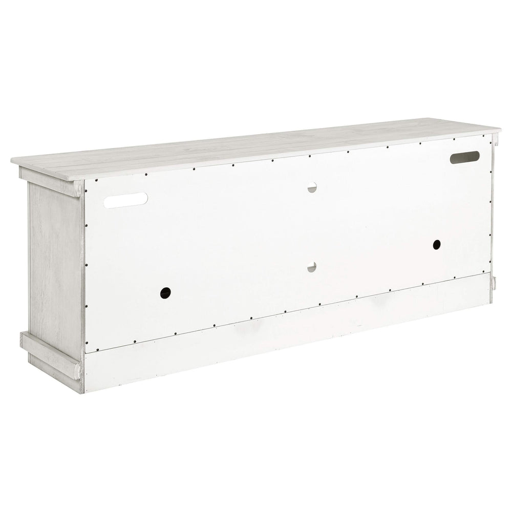 Consola multimedia Payne para TV de 70 pulgadas, color blanco envejecido