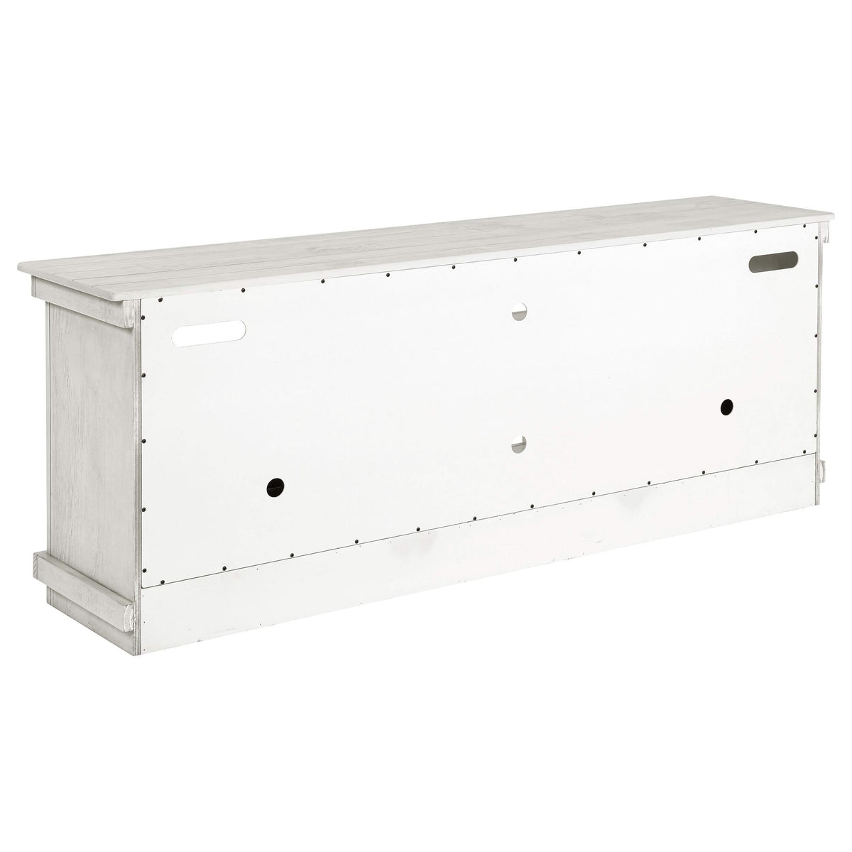 Consola multimedia Payne para TV de 70 pulgadas, color blanco envejecido