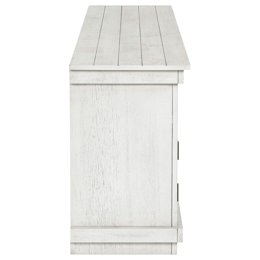 Consola multimedia Payne para TV de 70 pulgadas, color blanco envejecido