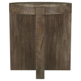 Mesa auxiliar redonda Kinkaid de madera maciza de mango marrón