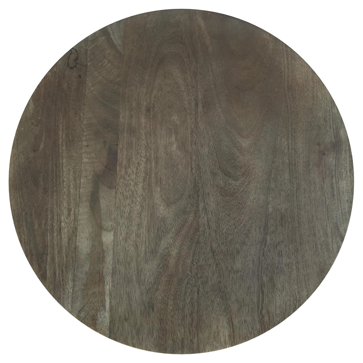 Mesa auxiliar redonda Kinkaid de madera maciza de mango marrón