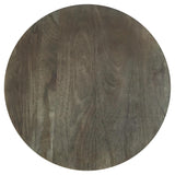 Mesa auxiliar redonda Kinkaid de madera maciza de mango marrón
