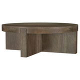 Juego de mesa de centro y auxiliar de madera maciza Kinkaid de 3 piezas, color marrón