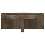Mesa de centro redonda Kinkaid de madera maciza de mango marrón