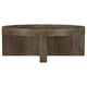 Mesa de centro redonda Kinkaid de madera maciza de mango marrón