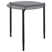 Rosalie Round Smoked Glass Top End Table Grey