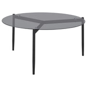 Rosalie Round Smoked Glass Top Coffee Table Grey