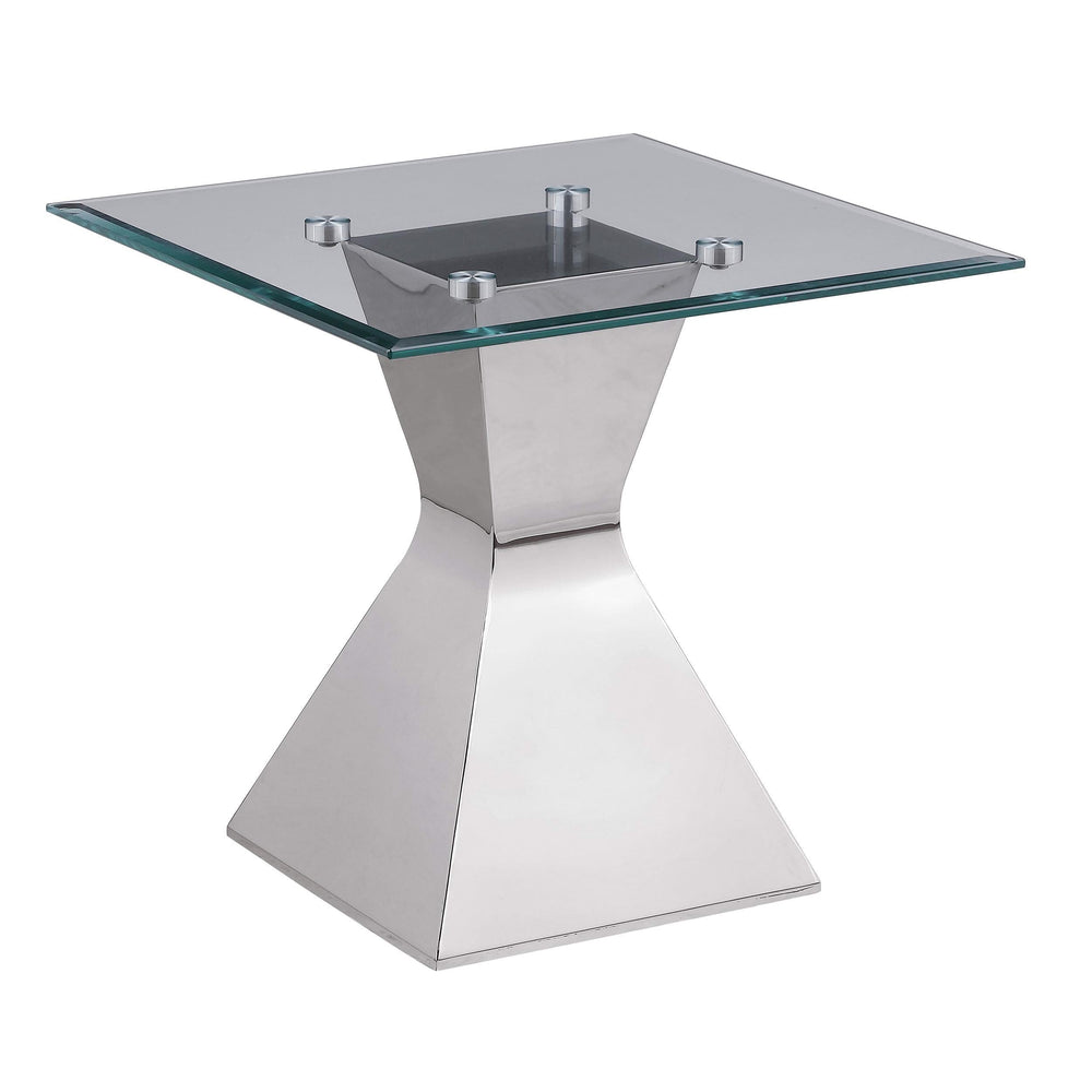 Mesa auxiliar Jenny Glass Top de acero inoxidable cromada