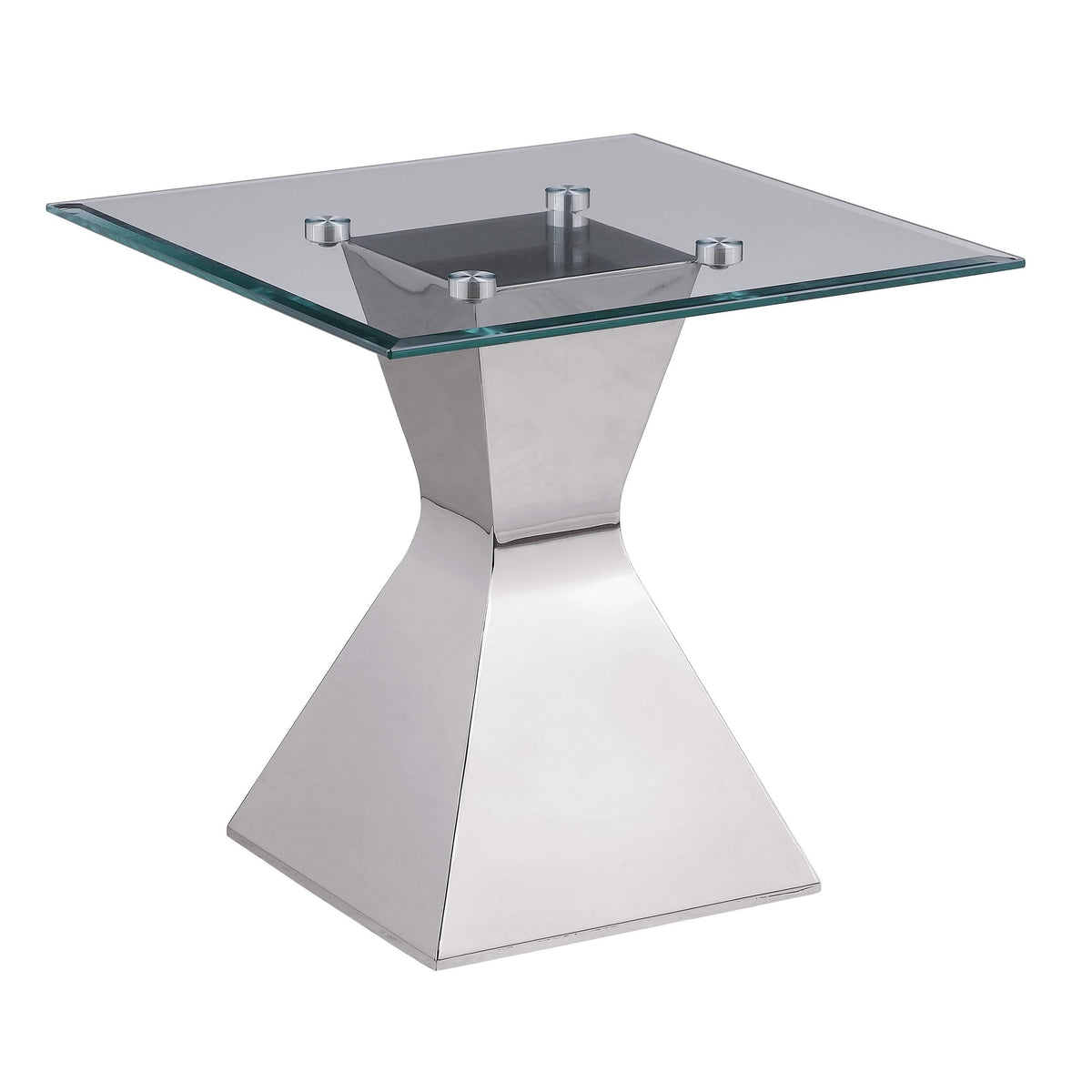 Mesa auxiliar Jenny Glass Top de acero inoxidable cromada