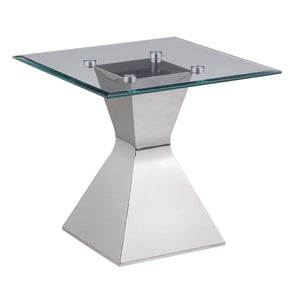 Mesa auxiliar Jenny Glass Top de acero inoxidable cromada