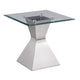 Mesa auxiliar Jenny Glass Top de acero inoxidable cromada