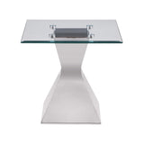 Mesa auxiliar Jenny Glass Top de acero inoxidable cromada