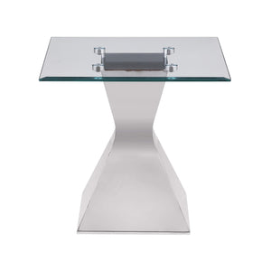 Mesa auxiliar Jenny Glass Top de acero inoxidable cromada