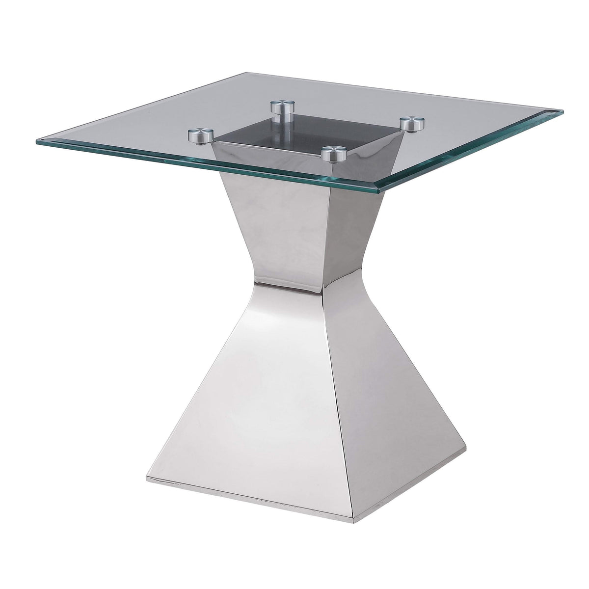 Mesa auxiliar Jenny Glass Top de acero inoxidable cromada