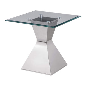 Mesa auxiliar Jenny Glass Top de acero inoxidable cromada