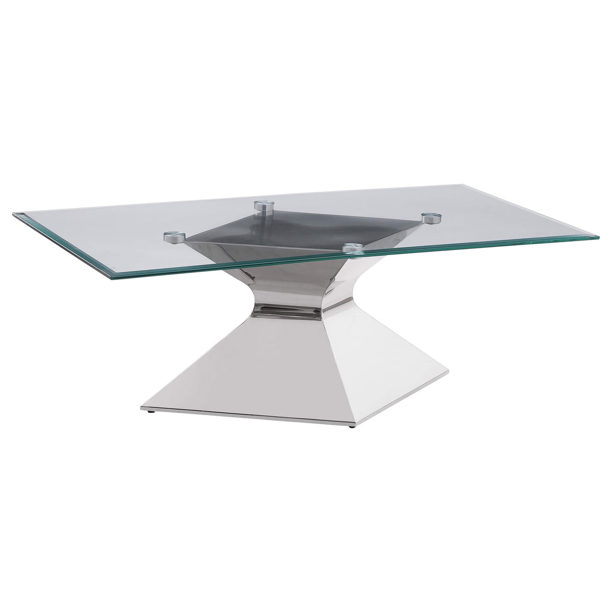 Juego de mesa de centro y auxiliar rectangular Jenny de 3 piezas, cromado